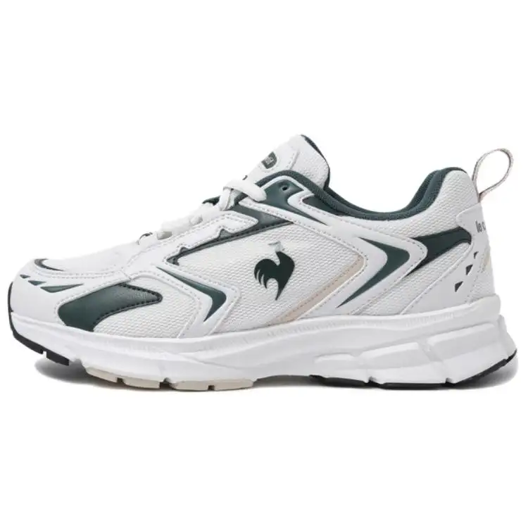 Le Coq Sportif Lightweight And Breathable Low top Casual Shoes Unisex White Green