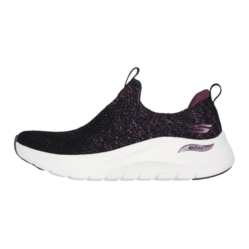 Skechers ARCH FIT 2.0 Lightweight Low top Casual Shoes Women's Black Purple
