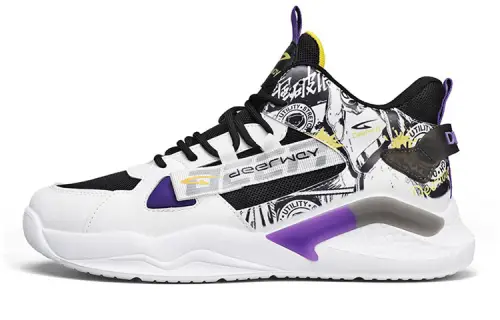 DEERWAY Low top Casual Shoes Men's White Black Purple