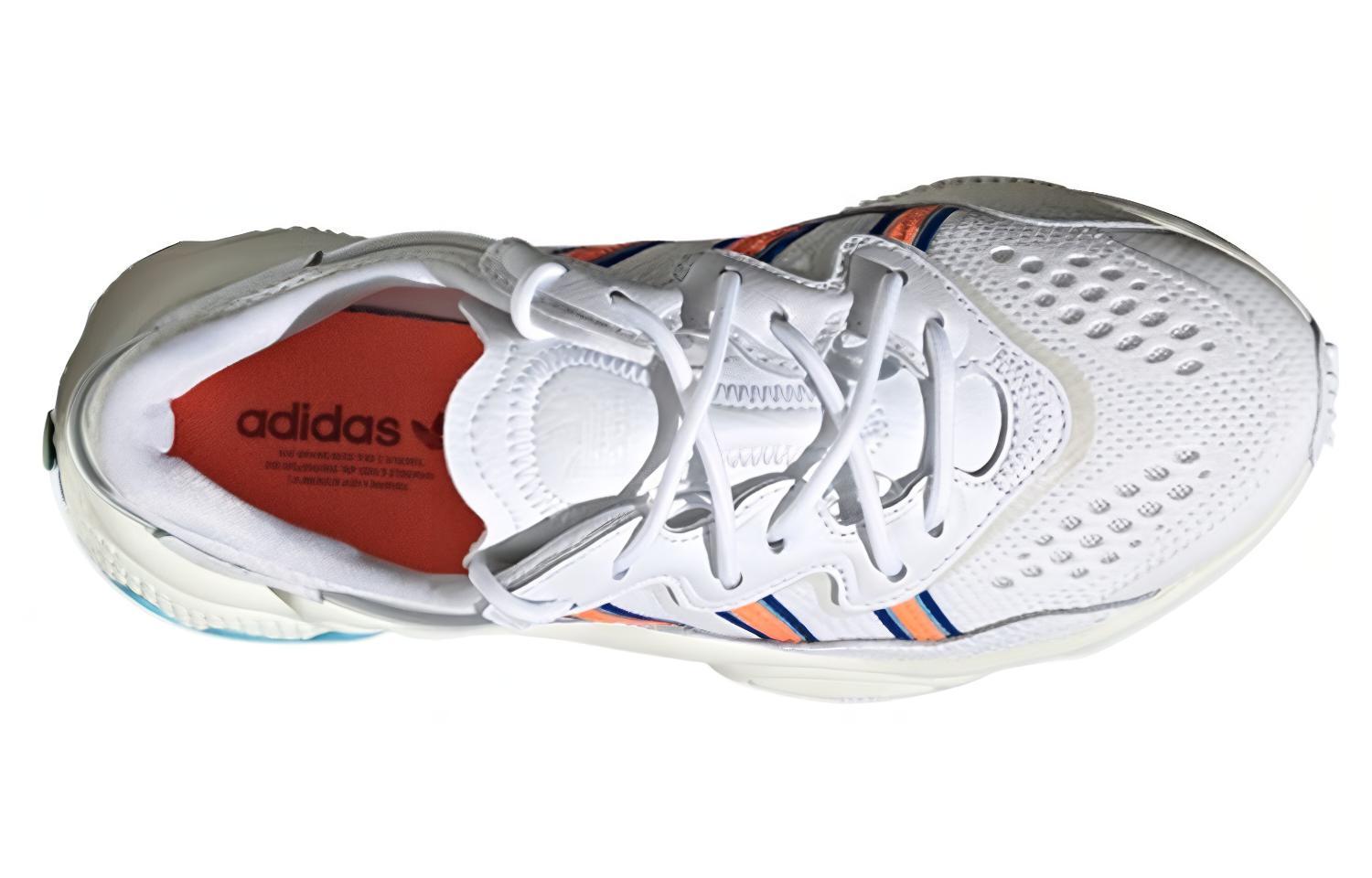 Женские кроссовки adidas originals Ozweego (бело-серо-оранжевые) — фото 4