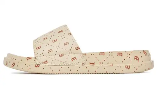 MLB Slipper Rubber Sole Quiet Slip Resistant Abrasion Resistant Slide Slippers Unisex Beige Brown