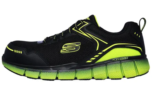 Skechers Work Casual Shoes Men's Low Top Black/Green
