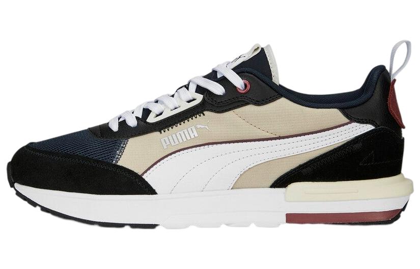 Кеды PUMA R22 (черно-бело-бежевые)