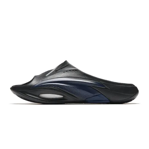 Anta Nitrogen Bubble Slip Resistant Abrasion Resistant Slide Slippers Men's Black Blue