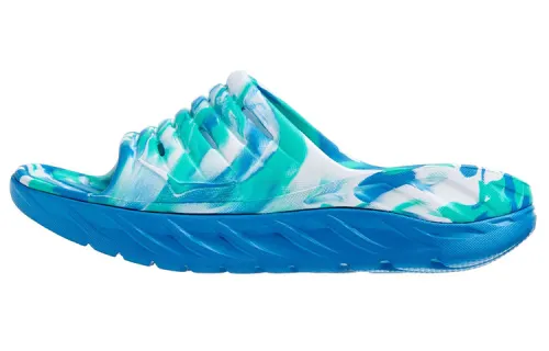 HOKA ONE ONE Ora Recovery Slide Swirl Atlantis Blue Coral