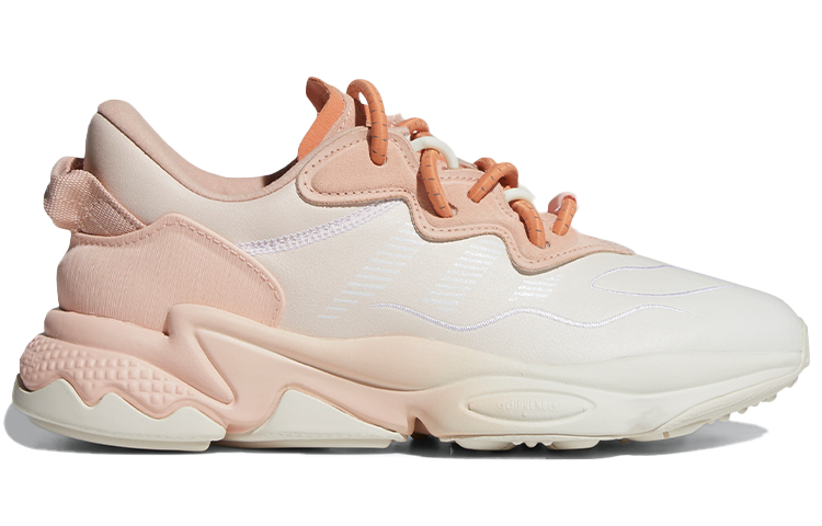 Женские кроссовки adidas originals Ozweego (розово-бело-оранжевые) — фото 2