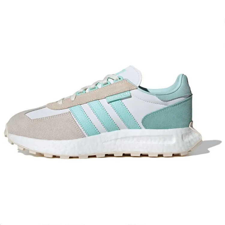 Adidas Originals Retropy E5 BOOST Leather Slip Resistant Abrasion Resistant Low top Casual Shoes Unisex Gray White Blue
