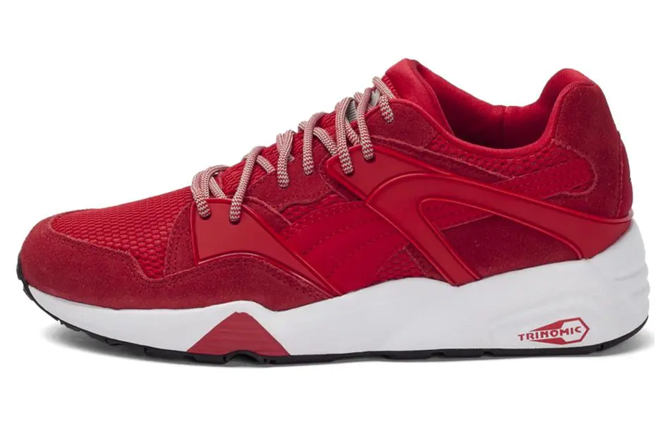 PUMA Trinomic Blaze Comfortable Cushioning, Wear Resistant Low top Casual Shoes Unisex Red White