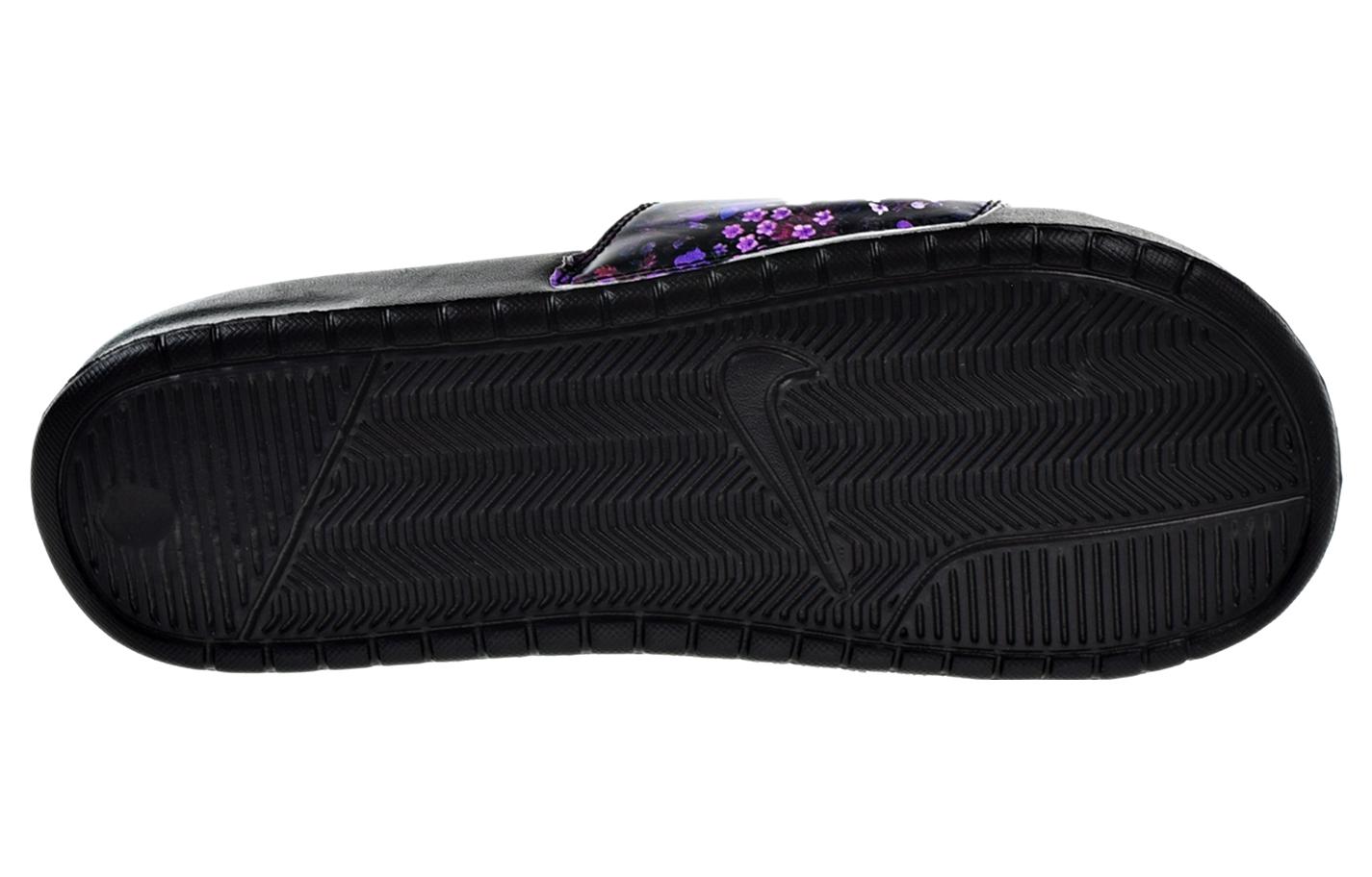 Женские шлепанцы Nike Benassi (черно-фиолетовые) — фото 5