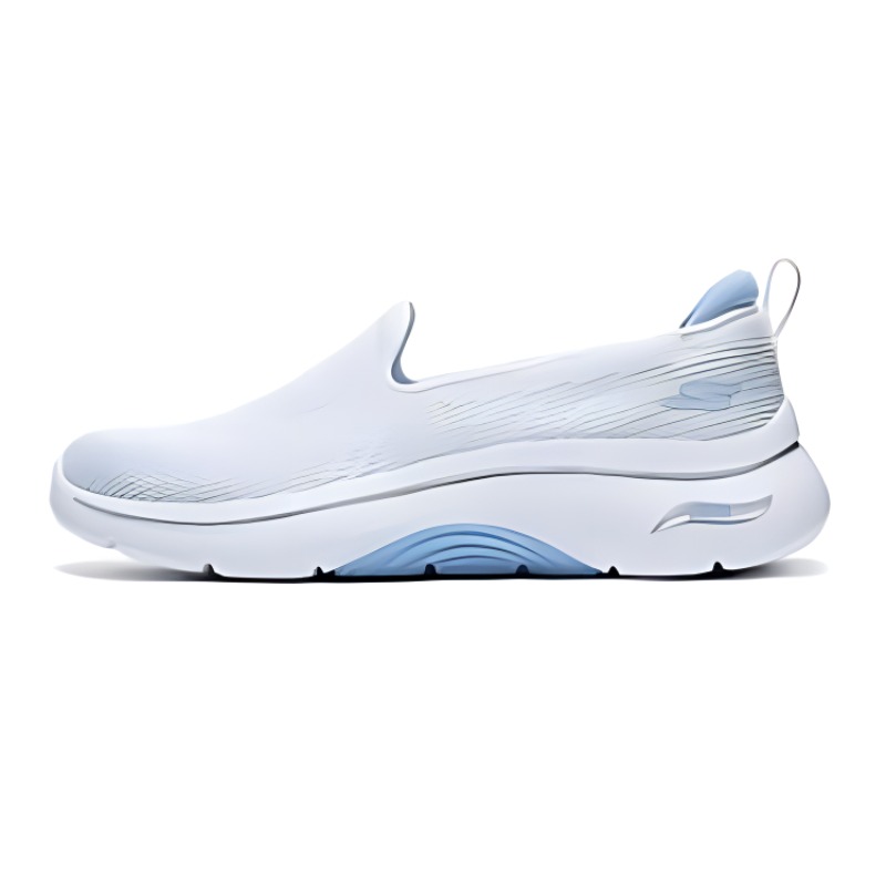 Skechers Mesh, Textile Cushioning Abrasion Resistant Breathable Low top Casual Shoes Women’s White Blue