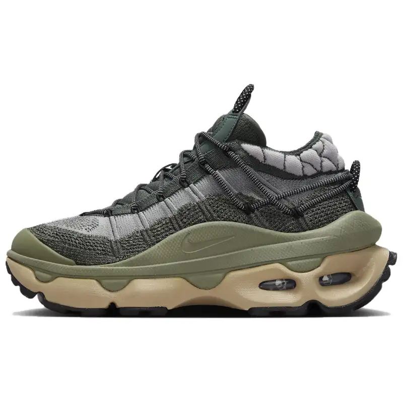 Nike Air Max Flyknit Venture Vintage Green Light Army Khaki Metallic Silver Women's