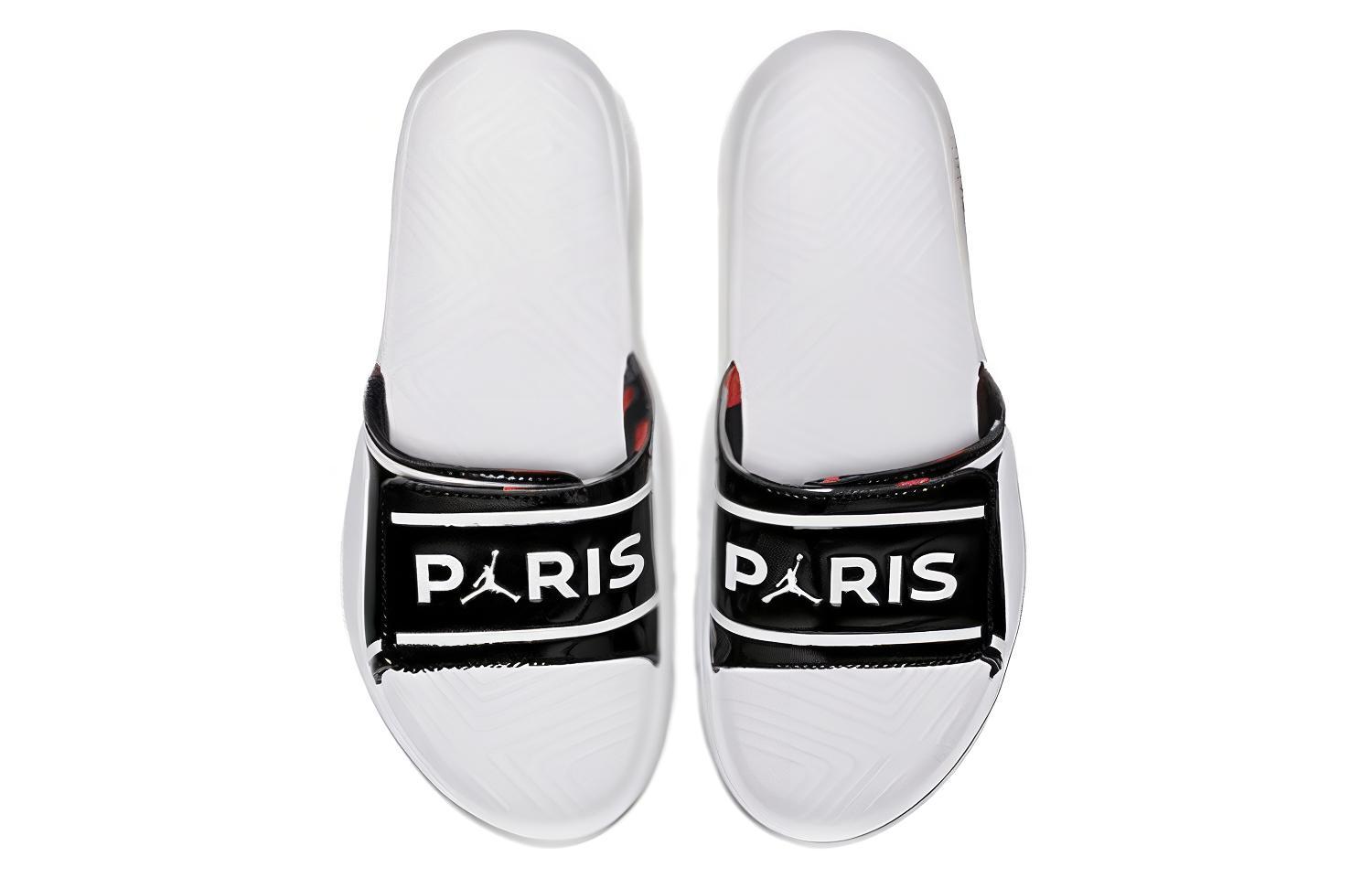 Мужские шлепанцы Jordan Hydro 7 V2 PSG (бело-черные) — Белый / чёрный — фото 4