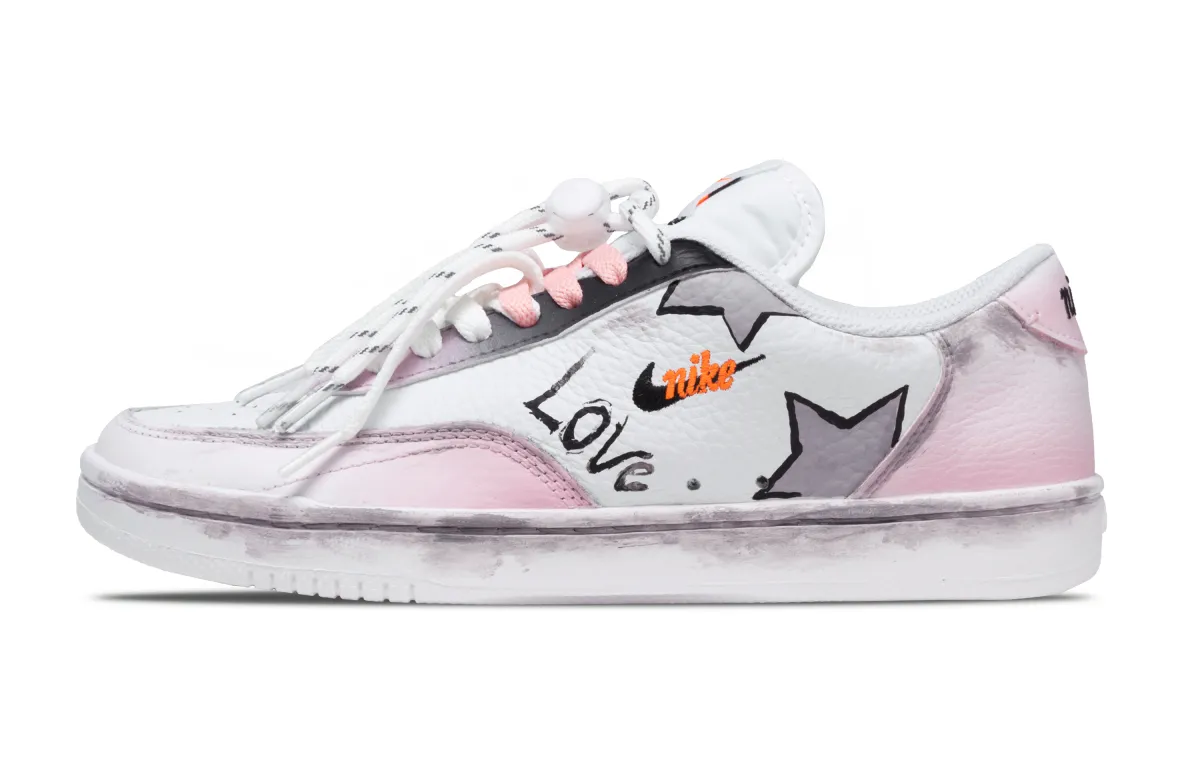 Nike Court Vintage Modern Girlish Slip Resistant Abrasion Resistant Low top Casual Shoes Women's Pink