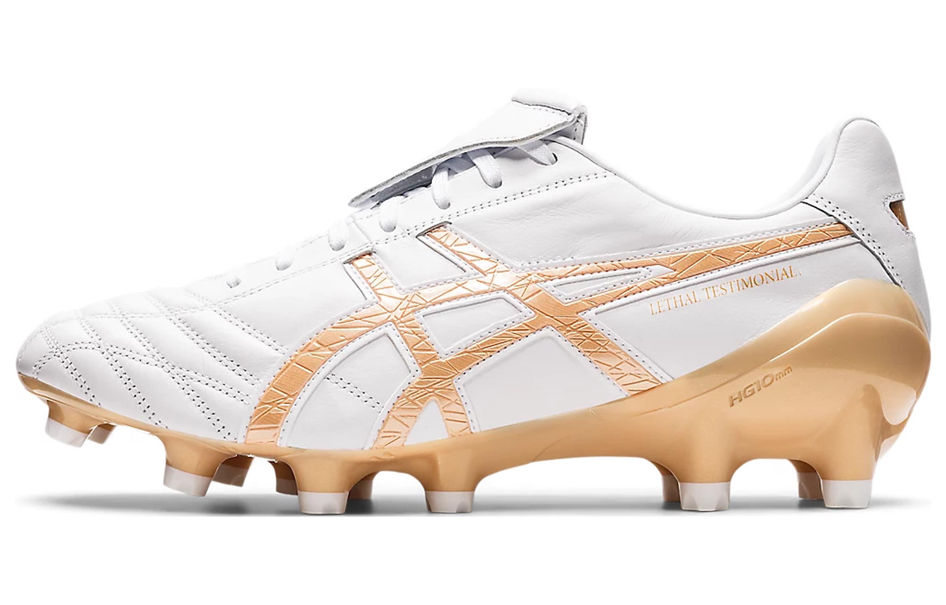 Asics Gel Lethal Testimonial 4 IT Abrasion Resistant Breathable Soccer Shoes Men's White Gold