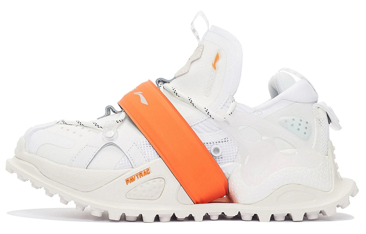 Li Ning Pangu Halo Low top Sports Casual Shoes Women's White Orange