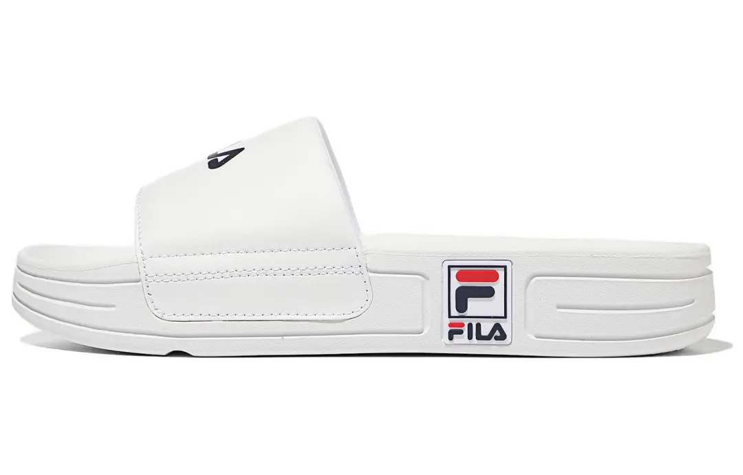FILA Rubber Sole Slide Slippers Unisex White