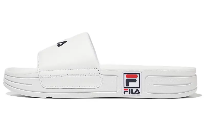 FILA Rubber Sole Slide Slippers Unisex White