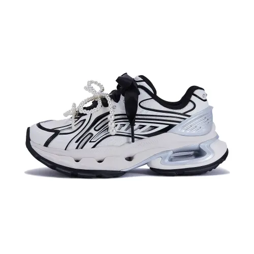 Li Ning Furious Rider BOW Abrasion Resistant Support Abrasion Resistant Support Low top Casual Shoes Women's White