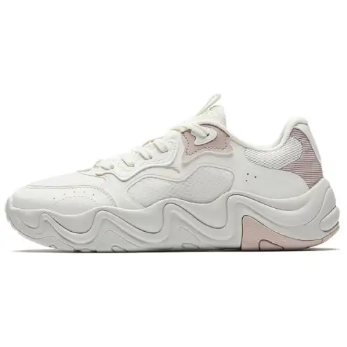 Anta Slip Resistant Abrasion Resistant Slip Resistant Abrasion Resistant Low top Casual Shoes Women's White Pink