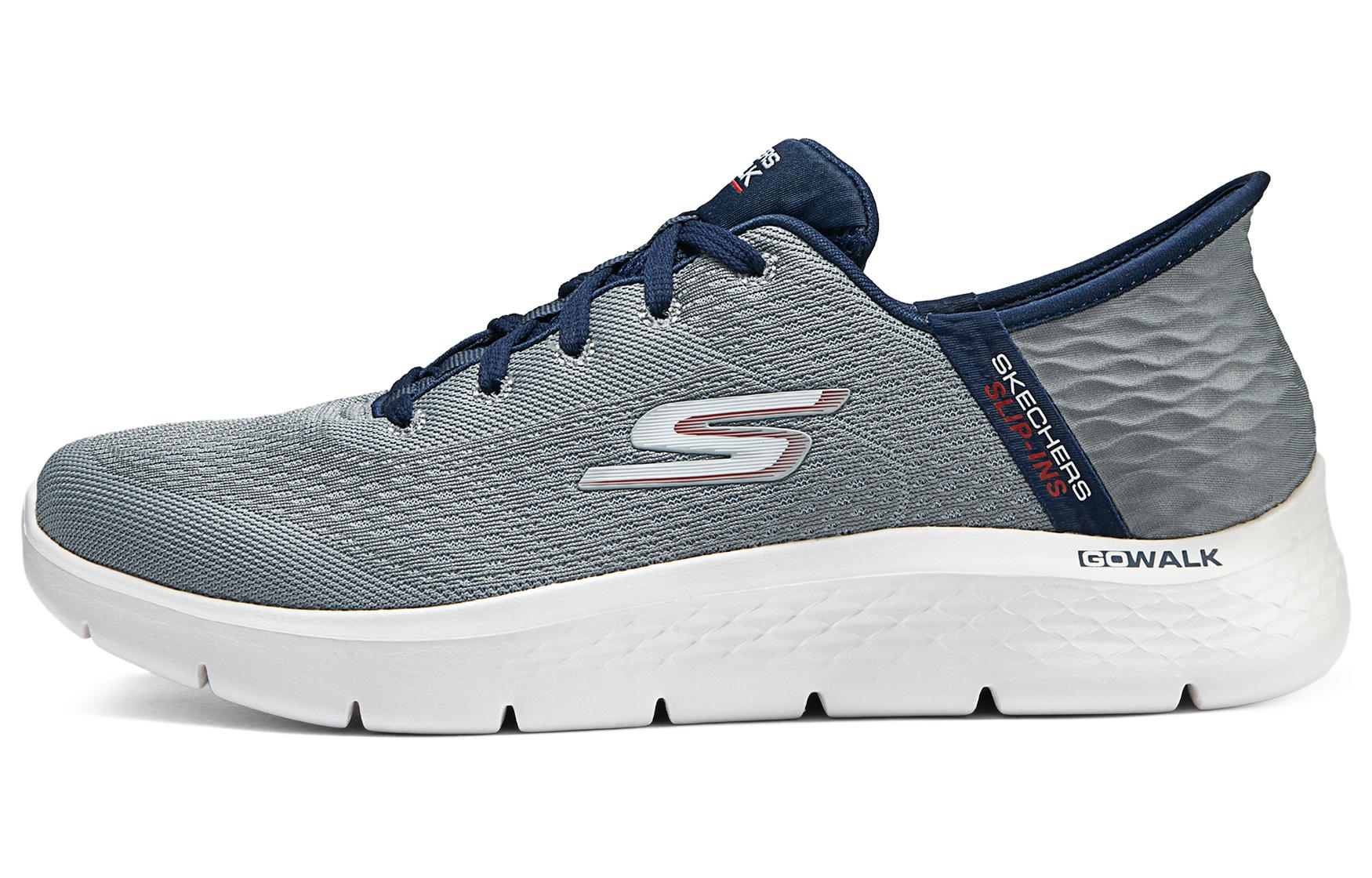 Skechers Go Walk Fle Hands Free Slip Ins Fabric Low top Casual Shoes Men’s Gray Blue