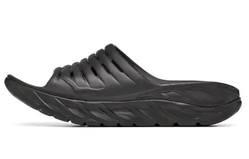 HOKA ONE ONE Ora Recovery Slide Rubber Sole Quick Dry Slide Slippers Unisex Black
