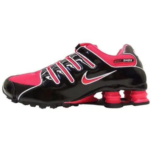 Nike Shox NZ Series Comfortable Cushioning, Wear Resistant Casual Shoes Unisex Black Red