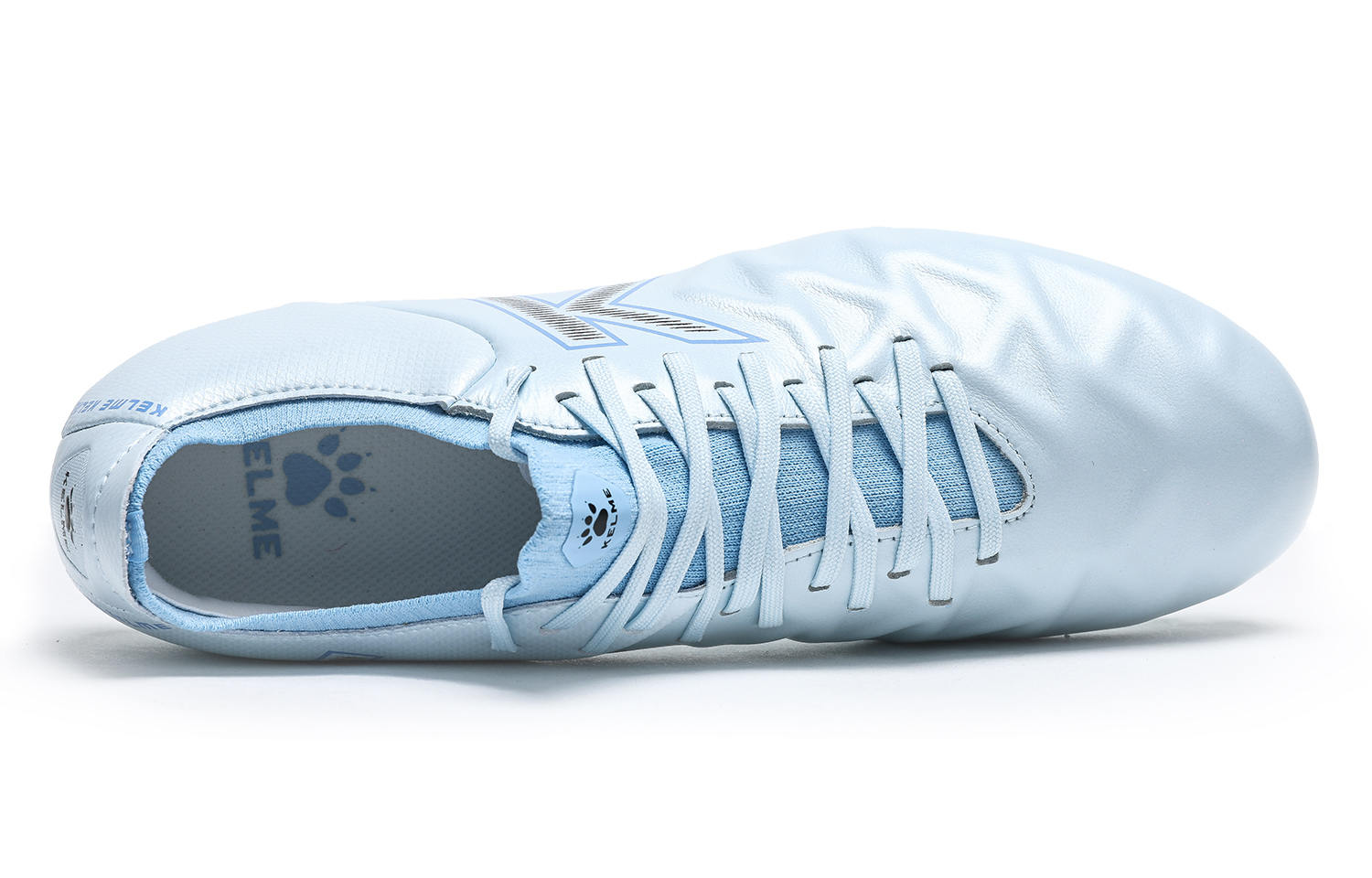 KELME MG Multi Ground Cow Leather Slip Resistant Abrasion Resistant Soccer Shoes Men’s Sky Blue