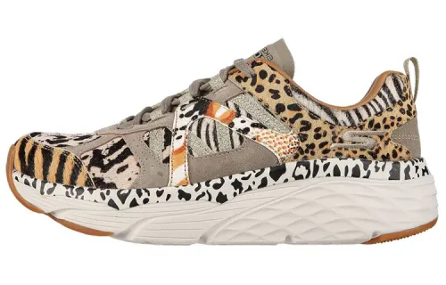 Skechers Max Cushioning Casual Shoes Women's Low Top Leopard Print