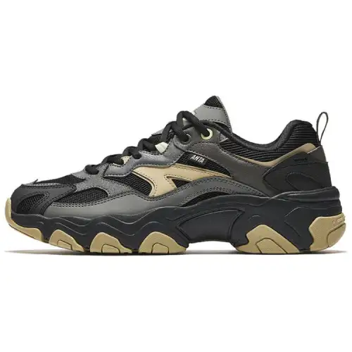 Anta Slip Resistant Abrasion Resistant Slip Resistant Abrasion Resistant Low top Casual Shoes Men's Black Gray Yellow