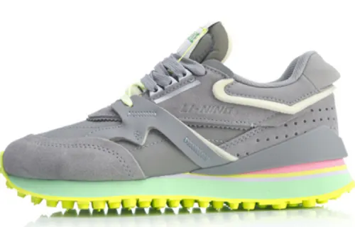 Li Ning 001 Slip Resistant, Abrasion Resistant, Lightweight Low top Sports Casual Shoes Women's Snow Gray