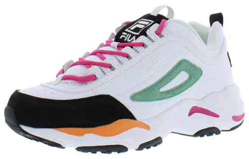 FILA Disruptor Cushioning Abrasion Resistant Cushioning, Wear Resistant Low top Casual Shoes Women's Black White Green