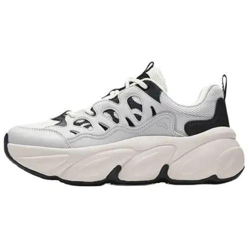 Anta Abrasion Resistant Breathable Height Increasing Low top Casual Shoes Women's Gray Black