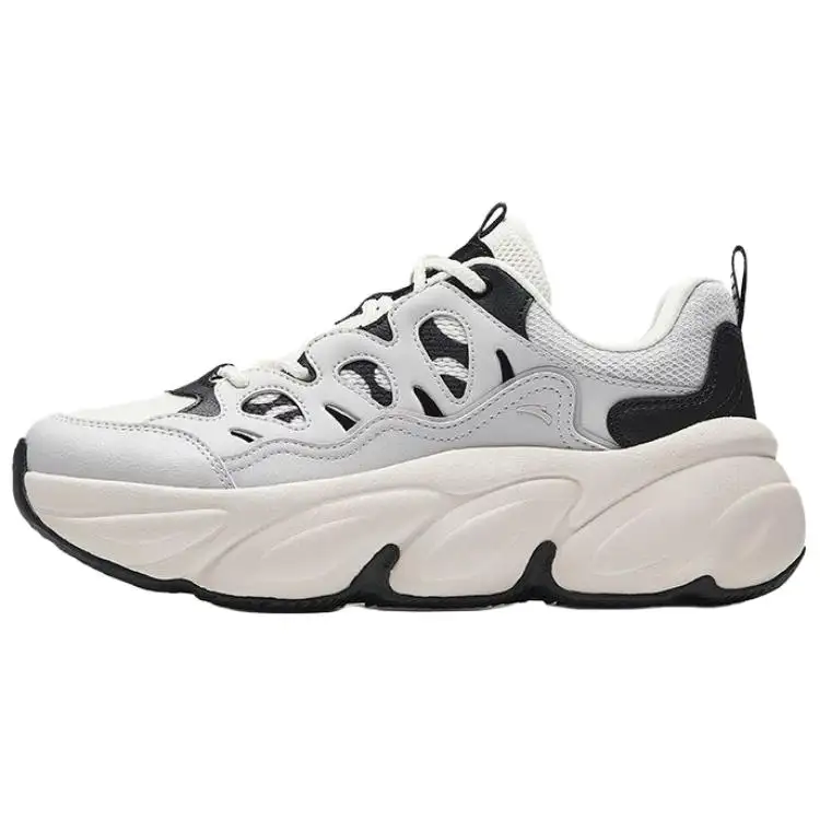 Anta Abrasion Resistant Breathable Height Increasing Low top Casual Shoes Women's Gray Black