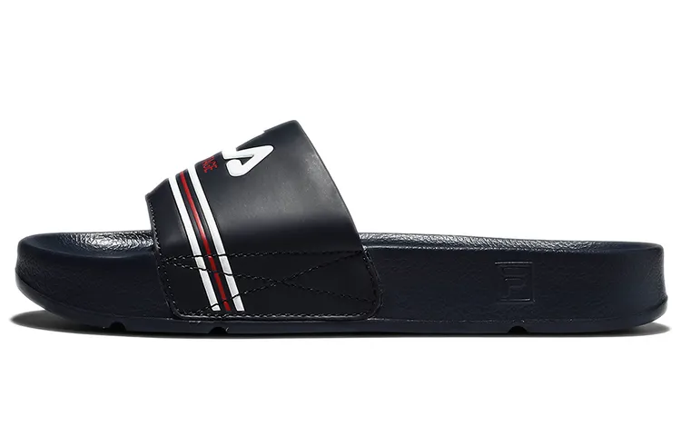 FILA Drifter Rubber Sole Slide Slippers Unisex Black Red