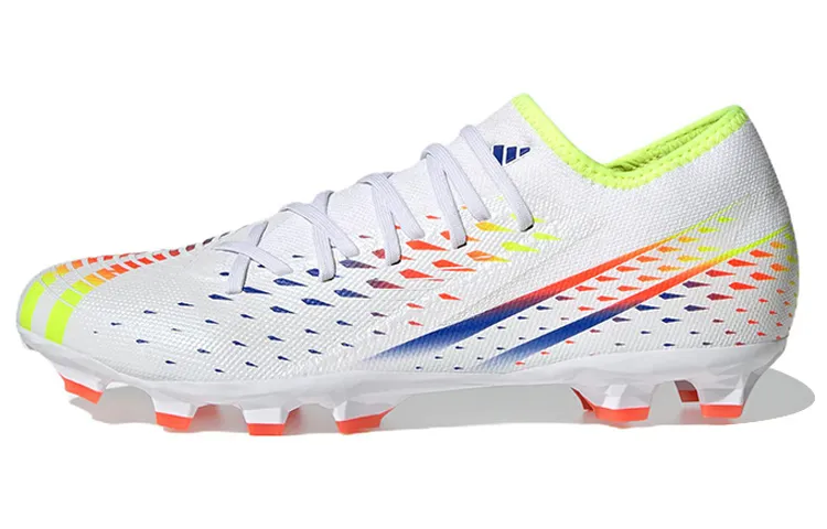 Adidas Predator Edge.3 MG Multi Ground Slip Resistant Abrasion Resistant Soccer Shoes Men's White Yellow Blue
