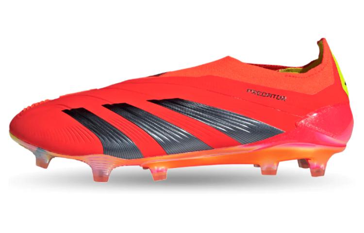 Adidas PREDATOR 24 ELITE round toe FG (glue spikes) wear-resistant football shoes for men and women, red and black