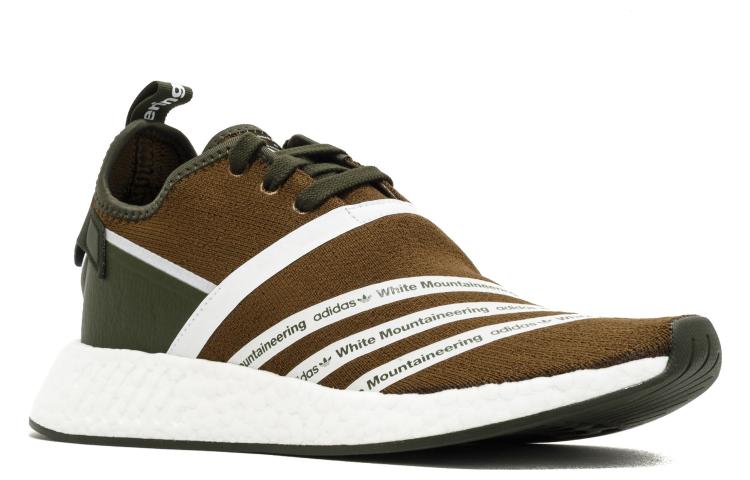 Кроссовки adidas originals NMD_R2 (коричнево-зеленые) — фото 3