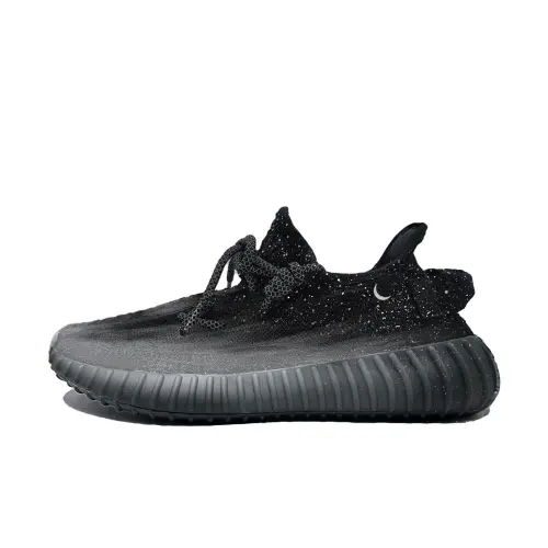 Adidas Originals Yeezy Boost 350 V2 Baby's Breath Lone Moon Abrasion Resistant Low top Casual Shoes Unisex Black