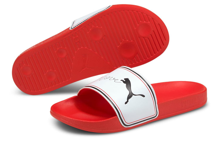 Женские шлепанцы PUMA Leadcat EVA (красно-белые) — Красный / белый — фото 3