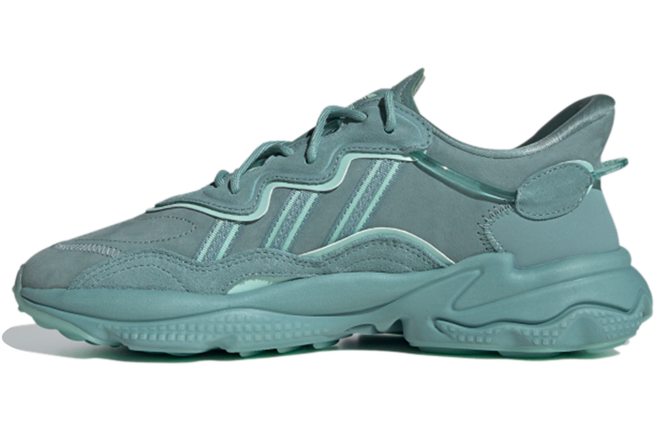 Adidas originals Ozweego fabric, trendy and cool, non-slip, wear-resistant and breathable, low-cut lifestyle shoes, same style for men and women, dark gray green