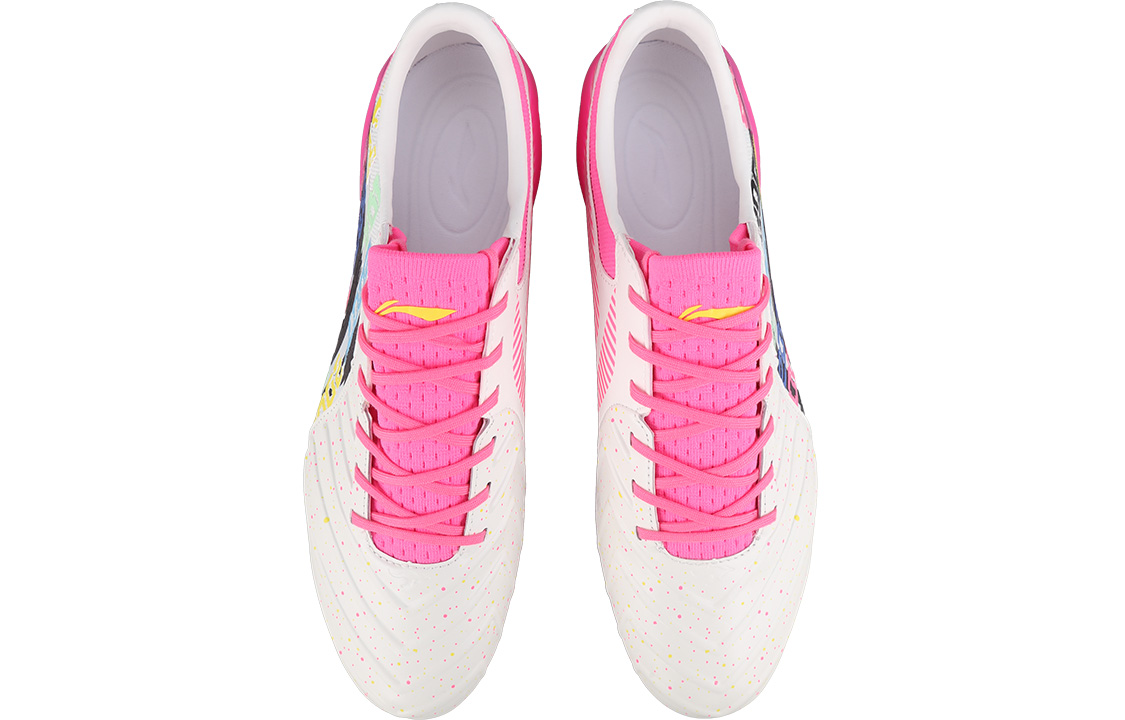 Li Ning Brocade High end FG Firm Ground Natural Grass Soccer Shoes Men’s Pink