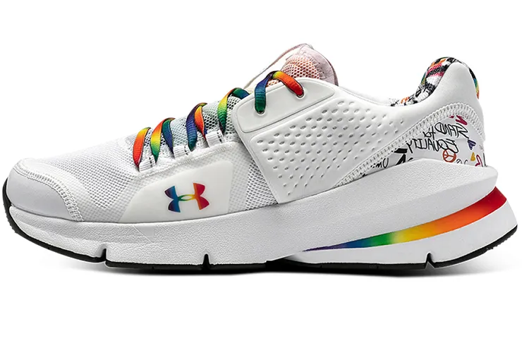 Under Armour Mesh, Synthetic Leather Abrasion Resistant Breathable Low top Casual Shoes Unisex White