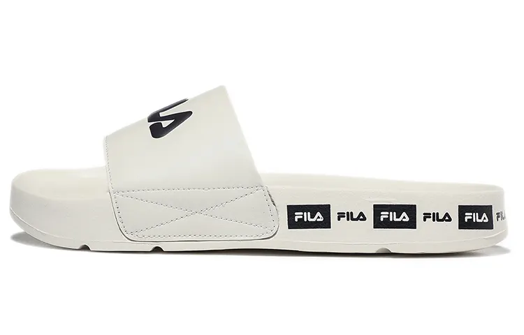 FILA Rubber Sole Slide Slippers Unisex Ecru
