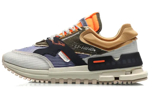 Li Ning 001 Slip Resistant And Breathable Support Low top Casual Shoes Men's Gray Green Purple