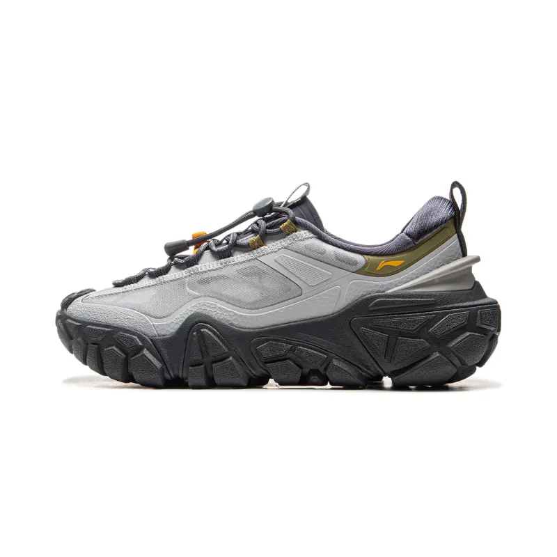 Li Ning Sand Dune Cushioning Slip Resistant Abrasion Resistant Low top Casual Shoes Men's Calm Gray
