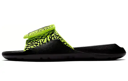 Air Jordan Hydro 7 V2 Burst Crack Black Yellow Slippers 'Black Yellow' GS