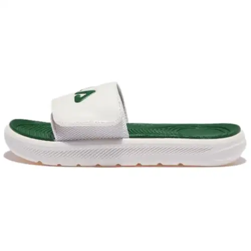 FILA Rubber Sole Slide Slippers Unisex White Green