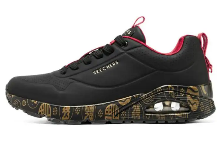 Skechers Year Of The Rabbit Uno Celebrat Airy Athletic Sneakers 'Black Red'