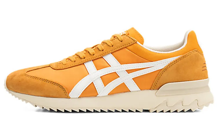 Onitsuka Tiger Textile, Split Cow Leather Abrasion Resistant Low top Casual Shoes Unisex Yellow