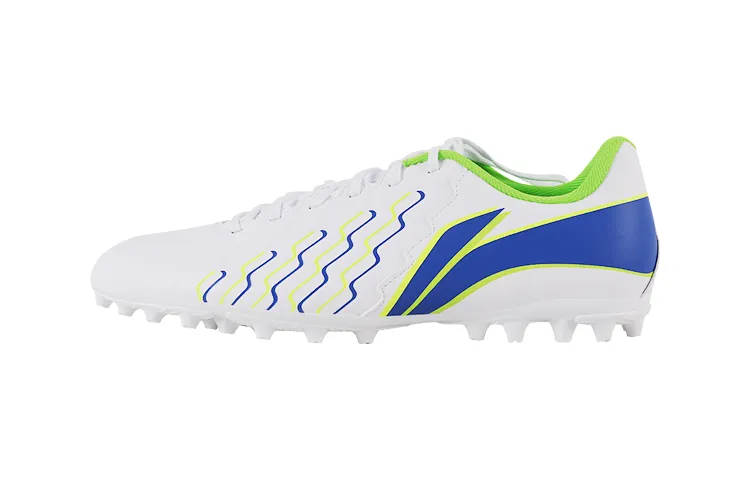 Li Ning MG Multi Ground Cushioning Slip Resistant Abrasion Resistant Soccer Shoes Men's White